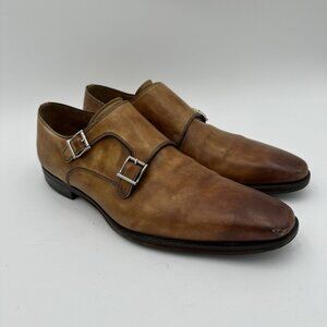 Magnanni Miro Double Monk Strap Brown Leather Dress Shoes Mens‎ Size 10M Design